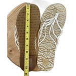 Roxy womens white Gold slip on comfort aztec sandals Flip Flops size 10 Tribal Photo 1