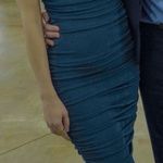 RUNAWAY THE LABEL One Shoulder Emerald Green Midi Dress Photo 4