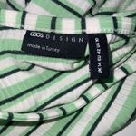 ASOS Design Green Striped Short Sleeve Cropped Ribbed Round Neck Top 10 Photo 8