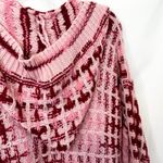 Blue Waters XL Long Cardigan Pink Red Plaid Hooded Knit Sweater Chunky Fall D Size 1X Photo 5
