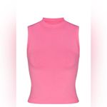 SKIMS Stretch Cotton Jersey Mock Neck Tank pink size XL Photo 9