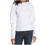 Veronica Beard ✨ Lyon Puff Sleeve Long Sleeve Ribbed Sz Small Top✨ Photo 3