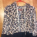Black & Leopard Print Color Block Zip Photo 1