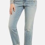 NYDJ  Stone Embellished Boyfriend Lift Tuck Jeans Size 6 Photo 0