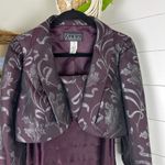 Alex Evenings Column Sheath Metallic Tiered Gown Bolero Jacket Plum Size 6 Photo 2