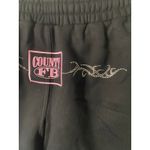 New FB County Women's Rhinestone Black Sweat Shorts, Size Large Photo 2