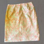 Antonio Melani  Coral - Gold Lace Lined Pencil Skirt Sz 4 Photo 0