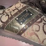 Guess Women's Brown Canvas Gold Logo Signature Fashion Shoes Sneakers Size 10 M Photo 3