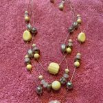 Necklace and earring matching set Yellow Photo 2