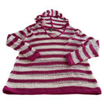 Tommy Bahama Tommy‎ Bahama Women's Knit Crochet Cotton Pink White Hooded Coverup Medium Photo 0