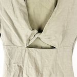 ZARA  Taupe Linen Blend Front Cut-Out Sleeveless Side Zip Closure Pockets  Dress Photo 9