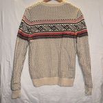 Merona  Pullover Knit Sweater, Cream, Blue, Red/Orange Striped Argyle, Size small Photo 7