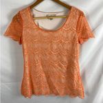 Banana Republic  Lace overlay scoop neck short sleeve top Small Photo 0