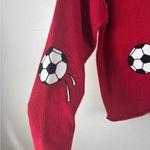 Vintage PBJ Sport Soccer Ball Medium Women Cardigan Red Soccer Mom Grandma Core Photo 1