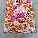 Natori  Women’s Satin Tropical Floral Midi Slip Dress Sleeveless in Multicolor L Photo 4