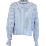 H&M  light blue chunky knit funnel neck sweater Small Photo 0