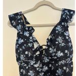 A pea in the pod NWT  Ruffled Maternity One
Piece Floral Swimsuit Blue Size S Photo 1