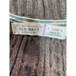 Old Navy  Y2K Brown Cable‎ Knit Hooded Pullover Sweater Ribbed Cotton Blend Large Photo 1