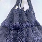 NAVY BLUE NYLON BUCKET BAG DRAW STRING/ROPE CLOSURE Photo 6
