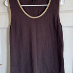 Escada dark brown/cream wool sleeveless knit top Brown Size M Photo 0