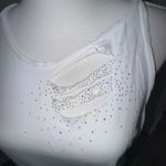 Vocal  USA McBling White Cutout Rhinestone Cold Shoulder Long Sleeve Top Size M  Photo 2