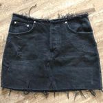 Urban Outfitters Black Raw Hem Denim Mini Skirt  Photo 0