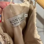 Montage by Mon Cherie Nude Lace Rhinestone Strap Dress Size 6 Photo 7