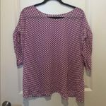 Gap Factory Purple And White Geometric Print Blouse Photo 0