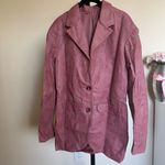 House Of CB  'Kiera' Warm Pink Vegan Leather Oversized‎ Blazer NWOT Photo 2