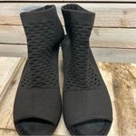 Bernie Mev Texas Salma Black Knit Peep‑Toe Block Heel Booties EU 36 US 6 Photo 4