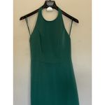 Amsale Solid Green Halter Button Neck Floor Length Gown Formal Dress Prom Hoco 4 Photo 2