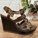Coach Mallorie Bronze Strappy Wedge Platform Sandals in Size 8.5 Photo 3