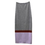 Free People  OB962007 Color Block Knit MIDI Skirt with Side Slit Size M Photo 3