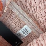 Lulus  Womens Floral Smocked‎ Crop Top Small Dusty Pink Gold Metallic Ruffle NEW Photo 7