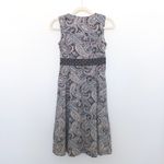 Croft & Barrow Y2K Womens Dress Size 6P Black Blue Stretch Paisley Babydoll Boho Photo 5