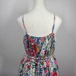 Aakaa  Dress Women M Floral Multicolor Tie Mini Tank Tiered Cottage Concert Boho Photo 4