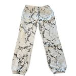 Buffbunny Collection Buffbunny Women’s M Untamed Jogger Sweatpants White Marble Loungewear Plush‎ NWT Photo 1
