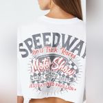 Forever 21  Women's Size S Speedway Motor Show Graphic Cropped T-Shirt Photo 1
