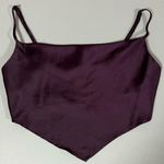 Purple Plum Satin Silk Bandana Tank Crop Top Shirt Blouse Size S 👑✨ Photo 0