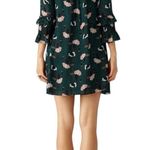 Derek Lam 10 Crosby Scribble Printed Dress size 6 Silk Button Front Ties Green Photo 1