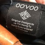 OOVOO silk and leather hand embroidered shoulder bag tote purse Photo 12