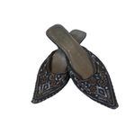 Qupid Brown Shoes Low Heel Beaded Embroidered Womens 7 Slip on Photo 5