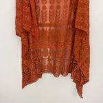 Soft Surroundings  Silk Embroidered Sequin Vest Drape Front Orange One Size Photo 2
