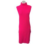 ZARA Pink Sleeveless Turtleneck Waffle Chunky Knit Midi Bodycon Sweater Dress S Photo 5