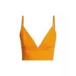Alice + Olivia  Tangerine Carli V-Neck Denim Crop Top size 2 (US XS ) Photo 1