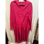Matchmaker Pink Dress Womens Long Sleeve‎ Casual Shirt Dress Mini Dress Hot Pink Size M Photo 2