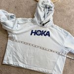 Hoka One One Women’s Pullover Hoodie Sweatshirt Crop Thumbholes in Blue S Photo 9