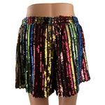 LPA NEW  Short 194 Multicolor Striped Sequin High Rise Mini Party Shorts Size M Photo 4
