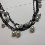 New York And Company NWT Statement Costume Beaded Necklace Black / White Bead Photo 3