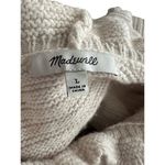Madewell Ruffled Neck Ribbed Knit Beige Sweater Sz Large Cotton & Merino Wool Photo 2